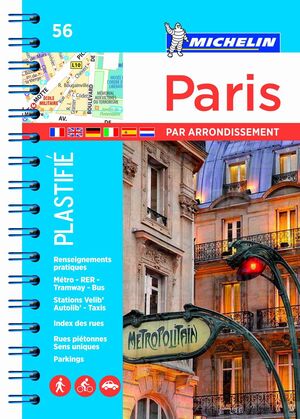 PLANO PARIS PAR ARRONDISSEMENT PLASTIFIÉ