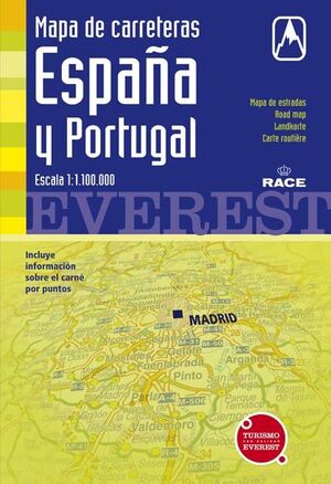 MAPA DE CARRETERAS DE ESPAÑA Y PORTUGAL. 1:1.100.000