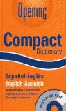 OPENING COMPACT DICTIONARY ESPAÑOL INGLES / ENGLISH SPANISH ***OPENING